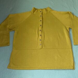 UNBRANDED mock neck chartreuse long sleeve half button sweatshirt NEW size XL